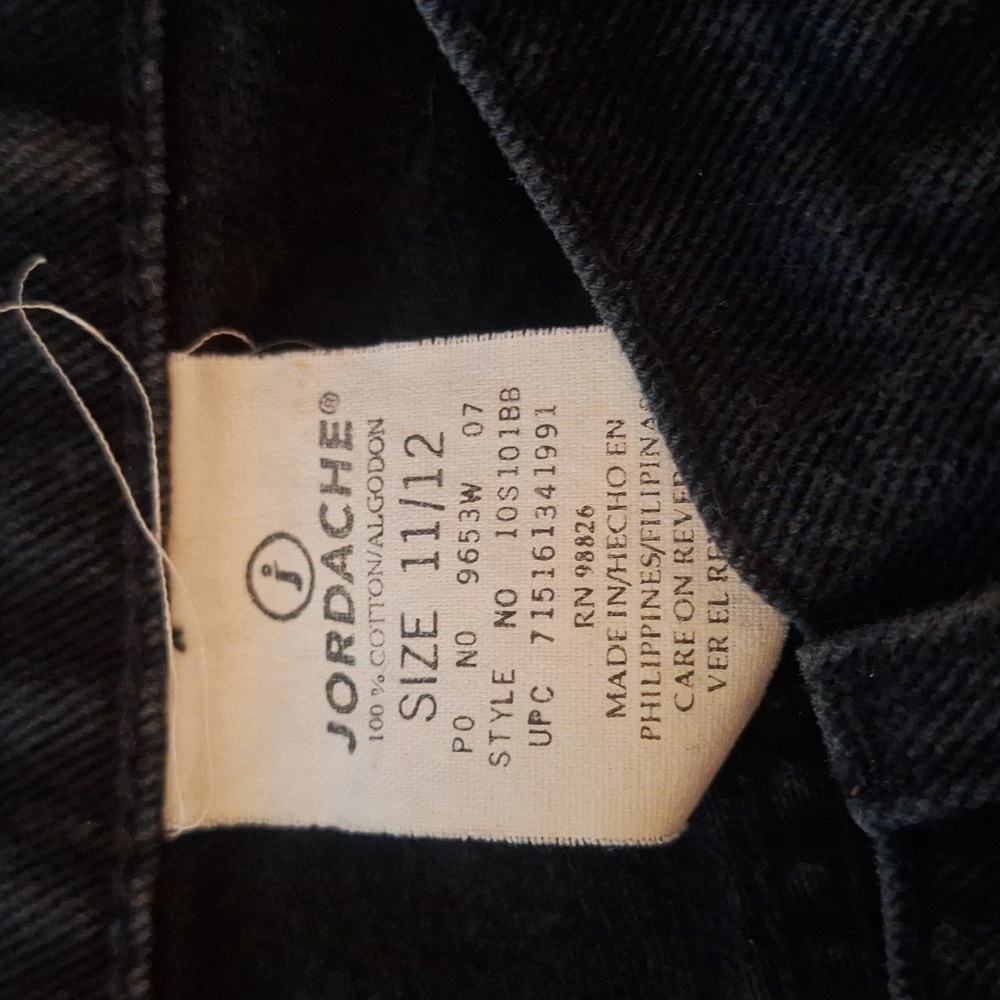 Jordache Black High Rise Jeans Size 11/12 - Picture 6 of 6